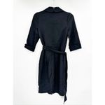 Black Halo Lucinda Faux Wrap Coat Dress in Black Size 0 Photo 4