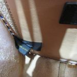 Rebecca Minkoff  Leather Midnighter Messenger Crossbody Tan Blue Trim Boho Bag Photo 9