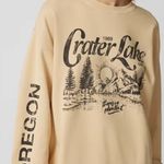 Urban Outfitters Crater Lake Overdyed Crew Neck Sweatshirt Small Yellow Oregon Photo 0