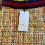 Gucci NWT yellow cotton blend a line tweed sequin embellished knee length skirt Photo 4