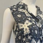 ALC Frank A.L.C. Patterned Button Down Silk Sleeveless Blouse Photo 2