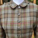 40s or 50s Vintage Wool Plaid Blazer Peter Pan Collar Size Small Gray Photo 2