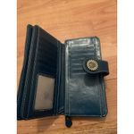 Women's Faux Leather Long Wallet Card Holder Purse Clutch RFID Blocking Blue Photo 7