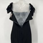 Mystic VTG Metallic Black Bodycon Dress Off Shoulder Lace Fairy Goth Whimsical Witchy S Photo 7