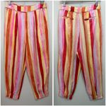 Farm Rio  Sunny Stripe Linen Pants High Rise Multi Size M Photo 3
