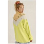 Free People Isla Quarter Zip Sweatshirt Womens Size XS Oversized Lace Yoke Boho Photo 1