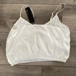 Cute Silky White Cropped Cami Top Size L Photo 4