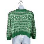 American Eagle  Green Fair Isle Snowdrift Sweater Crewneck Large Holiday Sweater Photo 8