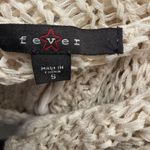 Ivory open knit top with sheer back Tan Photo 4