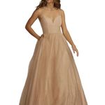 Jules & Cleo lace up glitter tule ball gown ROSEGOLD SIZE 18 Gold Photo 0