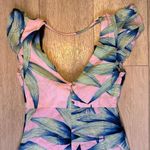 VICI ‎ maxi floral pink and blue flowy maxi dress tropical flutter sleeves size s Photo 2