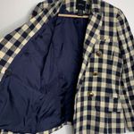 Smythe Women's Double Breasted Min Plaid Blazer Navy Check Size 6 Blue Photo 12