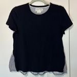 Kate Spade  Broome Street Striped Ruffle Back Tee Black &‎ White Size: Small Photo 0