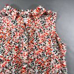 Liz Claiborne Sleeveless Button Up Tank Small Collared Abstract Print Workwear Photo 2