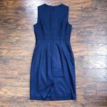 Banana Republic  • Pleated Flannel Dress sleeveless sheath navy blue tweed Photo 4