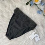 Good American  swim black metallic bikini bottoms high leg NWT Photo 0