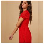 Altar'd State  Bowie Romper Women's Sz Medium Red Polka Dot Ruffle Photo 1