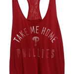 Victoria's Secret Victoria’s Secret Pink MLB Phillies Red Lace Racerback Tanks Size Large Baseball Photo 0