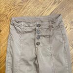 Free People High-Rise Button-Front Chino Pants – Taupe/Khaki, Size 6 Photo 2