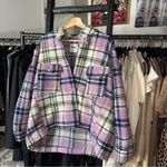 ZARA  Lilac Plaid Bouclé Overshirt Jacket Photo 1