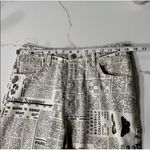 ZARA  Newspaper Print Straight Leg Jeans Raw Hem Viral Influencer Size 8 Photo 8