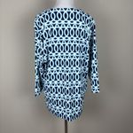 Lulu B Top Women XL Blue Geometric Nylon Stretch V Photo 4