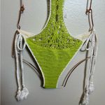 Solid & Striped  The‎ Marina Crochet One Piece In Kiwi Green Photo 3
