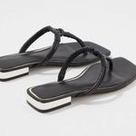 White House | Black Market WHBM Knotted Flat Sandal Black size 6 Photo 2