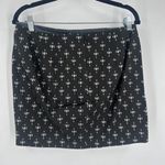 J Crew Mini Micro Cotton Stretch Skirt Black Geometric Size 4 Small Photo 2