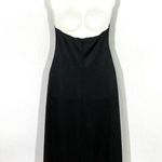 Vintage 70s De Weese Swim Dress Halter Mod Maxi Black Gold Rhinestone Size 9/10 Photo 4