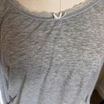 Womens Hunkenmoller Bow ruffled lace long sleeve top size large Gray Photo 3