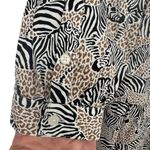 J.Crew Animal Print Novelty Zebra Leopard Long Sleeve Tiered Mini Dress Size XS Black Photo 11