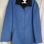 Pendleton Vintage Merino Wool Blend Coat Blue Black Button Front Blazer Tall S Photo 0