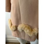 Vintage Hong Kong Carsamono beige womens fur trim pea coat Size small Tan Photo 1