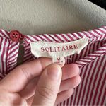 Solitaire ✨  Women’s Red White Striped Bell Sleeve Top Medium Photo 2