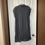 INA  Grey V Neck Short Sleeve Button Front Dress size S Photo 8