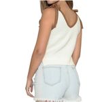 MISS SPARKLING Knit Happy face sweater tankTank Top Tie Shoulder Brown Cream White Size M Photo 5