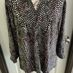 Rebecca Malone  Black and White Boxy Button Down Shirt Photo 1