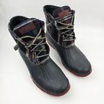 Sperry  Saltwater Duck Boots Womens 10 M Blue Red Wool Plaid Waterproof Rubber Photo 3