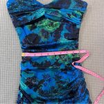 Blue floral ruched strapless minidress S forever21 f21 Photo 12