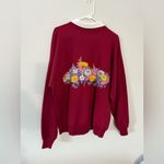 Hanes VTG Grandma Sweatshirt Alaska Collar Red Pink Blue Hippie Boho Floral Size XL Photo 5