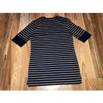 Ralph Lauren Lauren  Women's Size M Navy Blue x Gold Border Striped‎ Stretch Top Photo 5