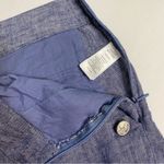 British Khaki Shorts Linen Blue Sailor Nautical Style Pockets Size 4 Flat Front Photo 9