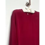Sunny Leigh SLB S Berry Red Silk Long Sleeve Top Blouse Office Business Career Photo 4