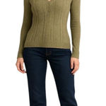 The Limited  Cable knit Wool Blend Henley Sweater Olive Green Size M Coastal Cute Photo 0
