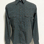 Panhandle Slim Retro Western Wear Floral Print Long Sleeve Snap Shirt Size Small Blue Photo 0