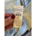 American Eagle ‎ Shirt Women Small Gray Ribbed Knit V Neck Henley Baby Tee NWT Photo 9