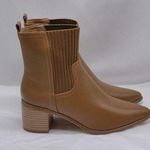 Women's Ankle Boots Size 6 Brown Sock Booties Chunky Heel Pointed Toe Casual Photo 0