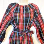 Draper James RSVP Long Sleeve Tiered Bow Back Dress Holiday Plaid Ruffle Belted Photo 5