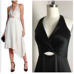 Halston Heritage NEW  Asymmetrical Cutout Cady Black Dress 12 T-back Sleeveless‎ Photo 1